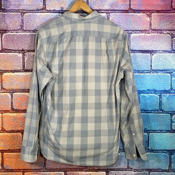 J.Crew Men's Button Up Plaid Shirt Blue Grey Medium - Picture 7 of 8